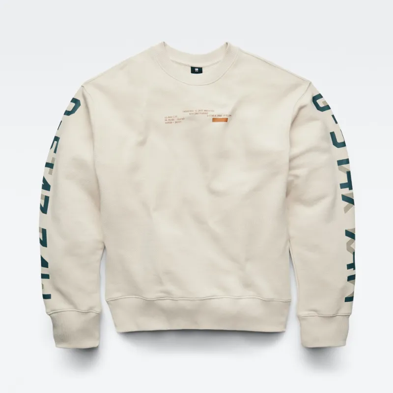 G-star Raw Pullover & Sweatshirts*Sleeve graphics loose r sw dk talc