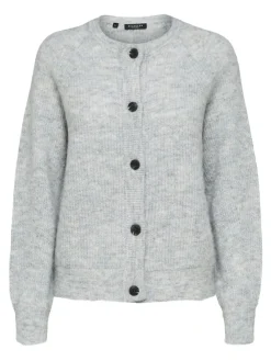 Selected Pullover & Sweatshirts*SLFLULU LS KNIT SHORT CARDIGAN NOOS Light Grey Melange