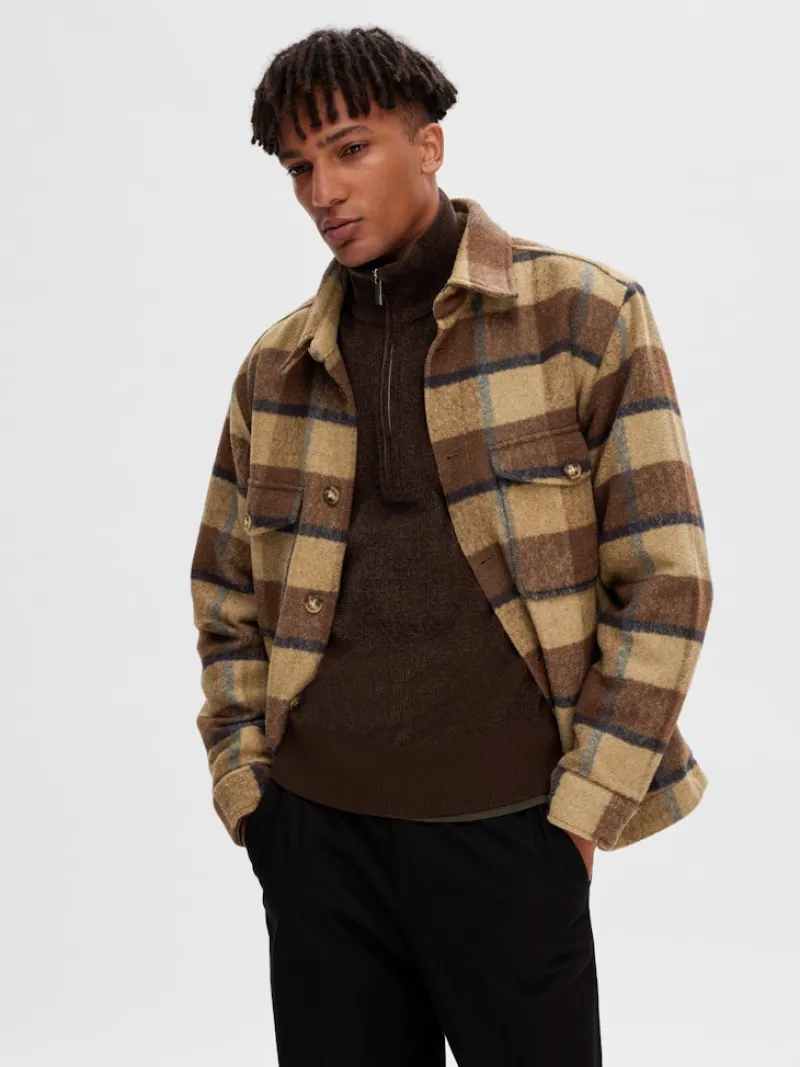 Selected Hemden*SLHARCHIVE OVERSHIRT NOOS Ermine