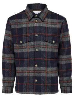 Selected Hemden*SLHARCHIVE OVERSHIRT NOOS Navy Blazer