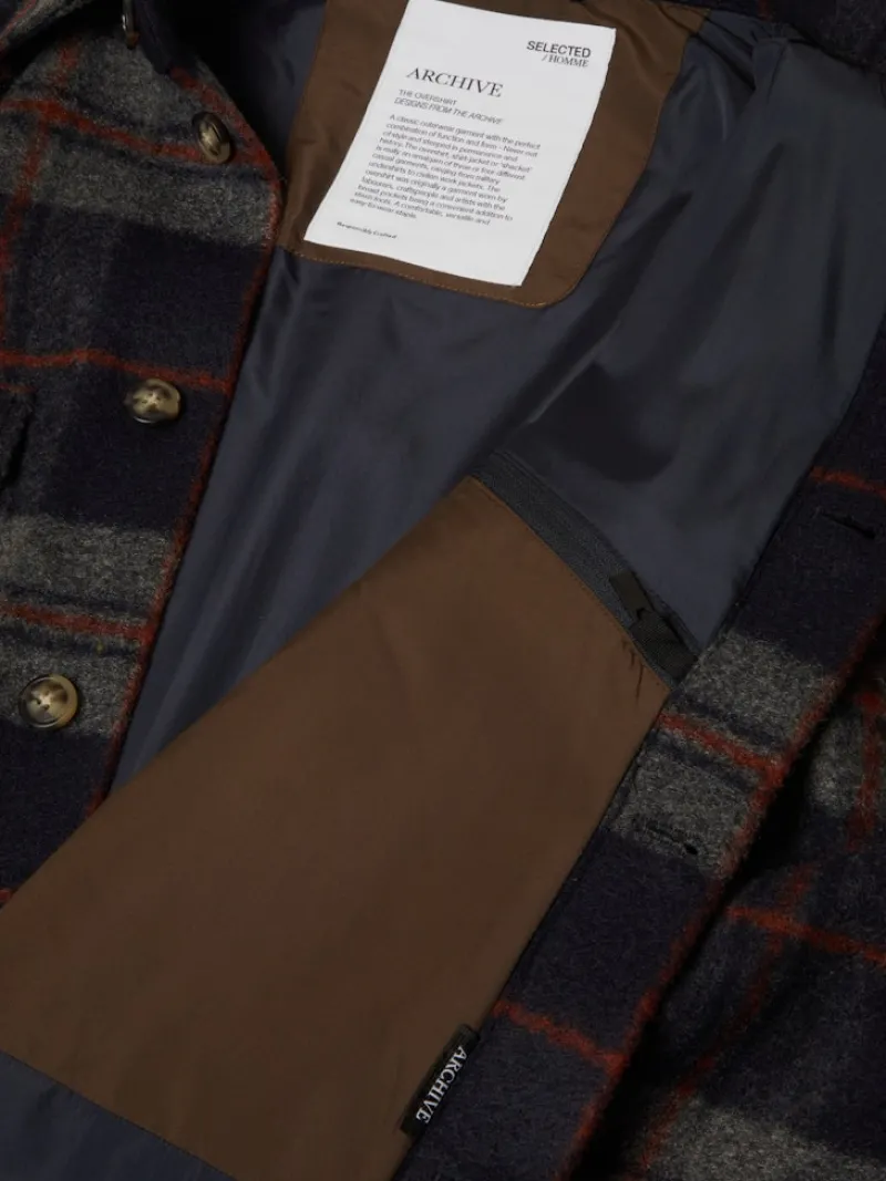Selected Hemden*SLHARCHIVE OVERSHIRT NOOS Navy Blazer