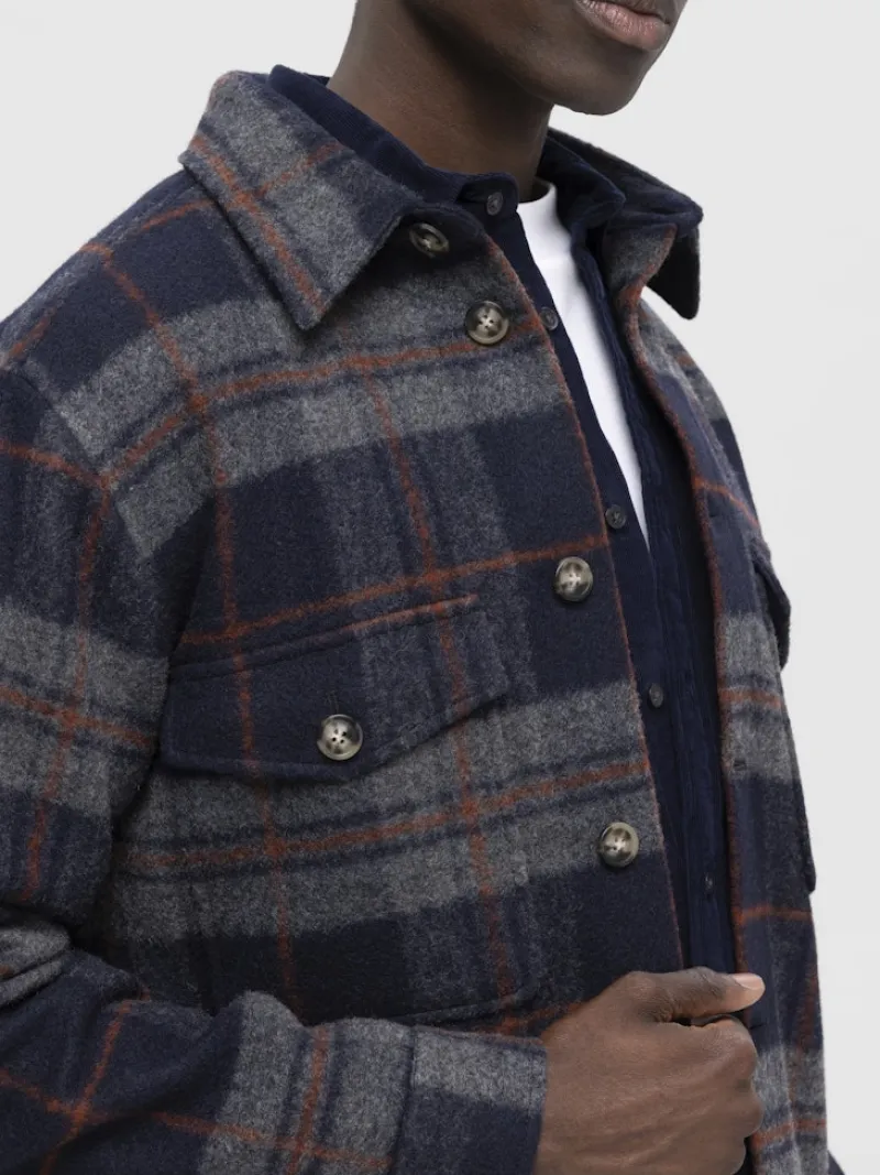 Selected Hemden*SLHARCHIVE OVERSHIRT NOOS Navy Blazer