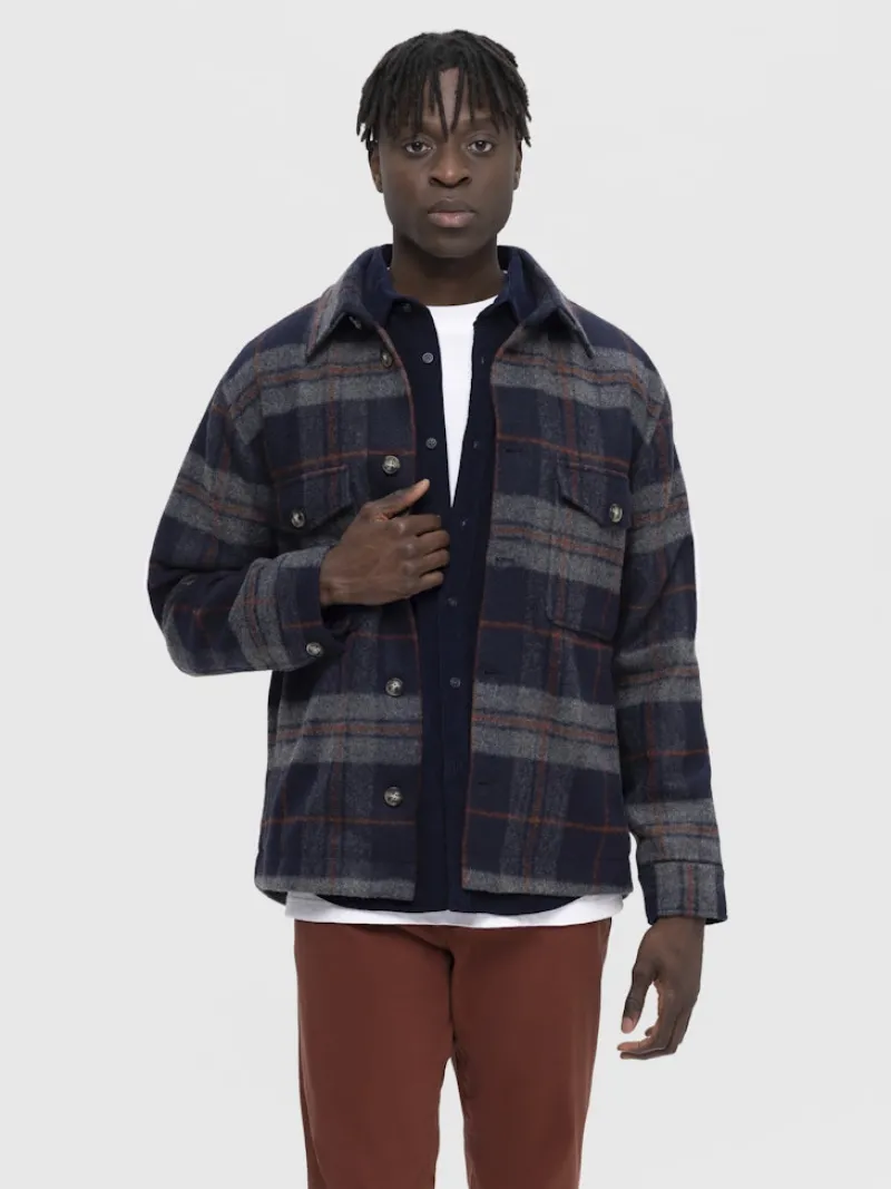 Selected Hemden*SLHARCHIVE OVERSHIRT NOOS Navy Blazer