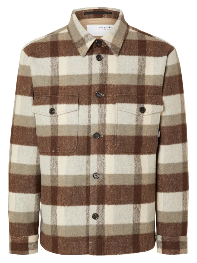 Selected Jacken*SLHARCHIVE OVERSHIRT NOOS elephant skin