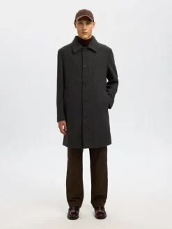 Selected Jacken*SLHARCHIVE WOOL BLEND CAR COAT dark grey