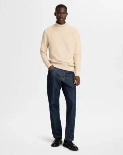 Selected Pullover & Sweatshirts*SLHAXEL LS KNIT ROLL NECK W oatmeal1
