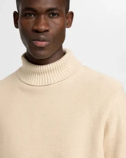 Selected Pullover & Sweatshirts*SLHAXEL LS KNIT ROLL NECK W oatmeal1