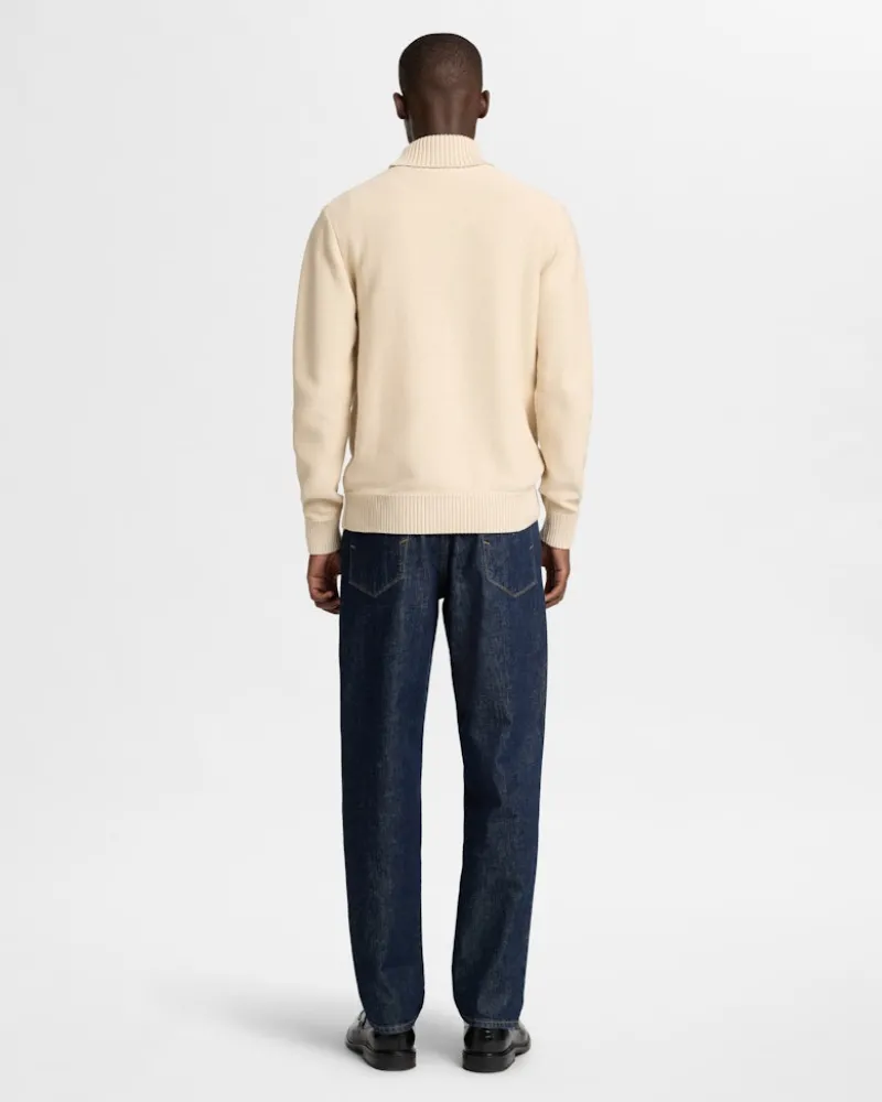 Selected Pullover & Sweatshirts*SLHAXEL LS KNIT ROLL NECK W oatmeal1