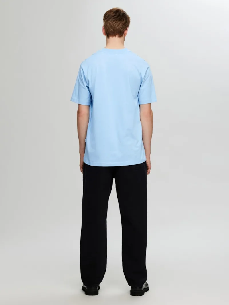 Selected Shirts*SLHCOLMAN SS O-NECK TEE NOOS Cashmere Blue