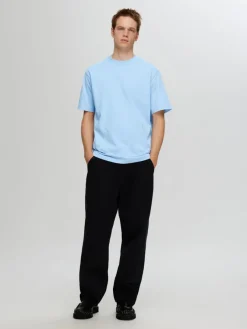 Selected Shirts*SLHCOLMAN SS O-NECK TEE NOOS Cashmere Blue