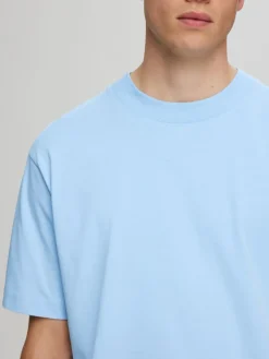 Selected Shirts*SLHCOLMAN SS O-NECK TEE NOOS Cashmere Blue