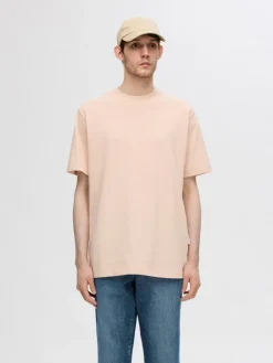Selected Shirts*SLHCOLMAN SS O-NECK TEE NOOS cameo rose