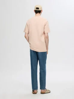 Selected Shirts*SLHCOLMAN SS O-NECK TEE NOOS cameo rose
