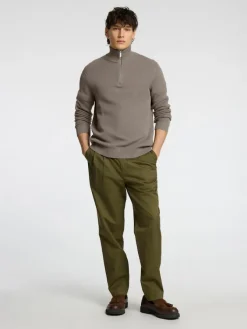 Selected Pullover & Sweatshirts*SLHDANE LS KNIT STRUCTURE HALF ZIP NOOS Morel