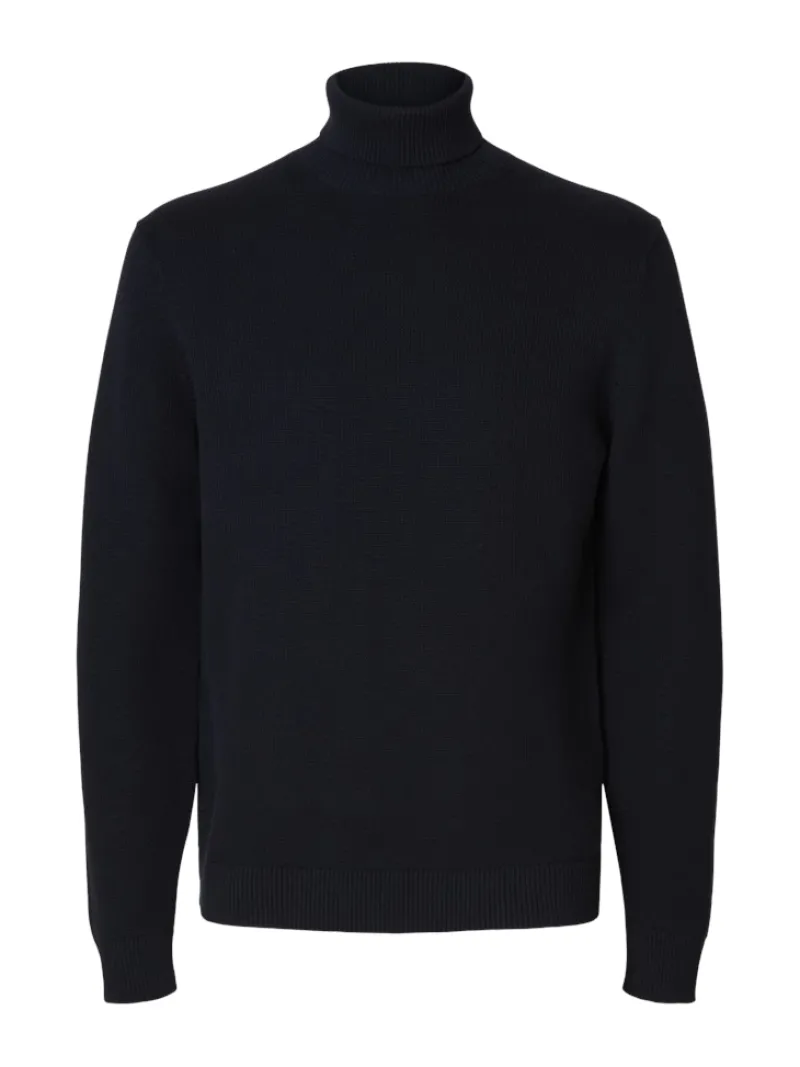 Selected Pullover & Sweatshirts*SLHDANE LS KNIT STRUCTURE ROLL NECK NOOS Sky Captain