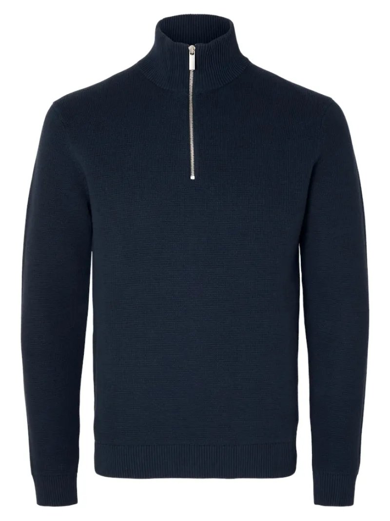 Selected Pullover & Sweatshirts*SLHDANE LS KNIT STRUCTURE HALF ZIP NOOS Sky Captain