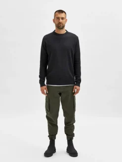 Selected Pullover & Sweatshirts*SLHEKLON LS KNIT CREW W CAMP Phantom