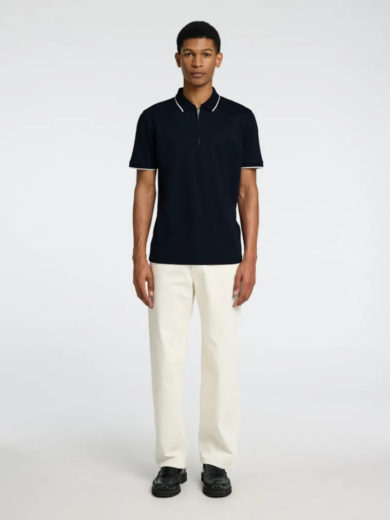 Selected Shirts*SLHFAVE SPORT ZIP SS POLO NOOS Sky Captain