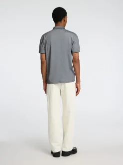 Selected Shirts*SLHFAVE SPORT ZIP SS POLO NOOS Medium Grey Melange