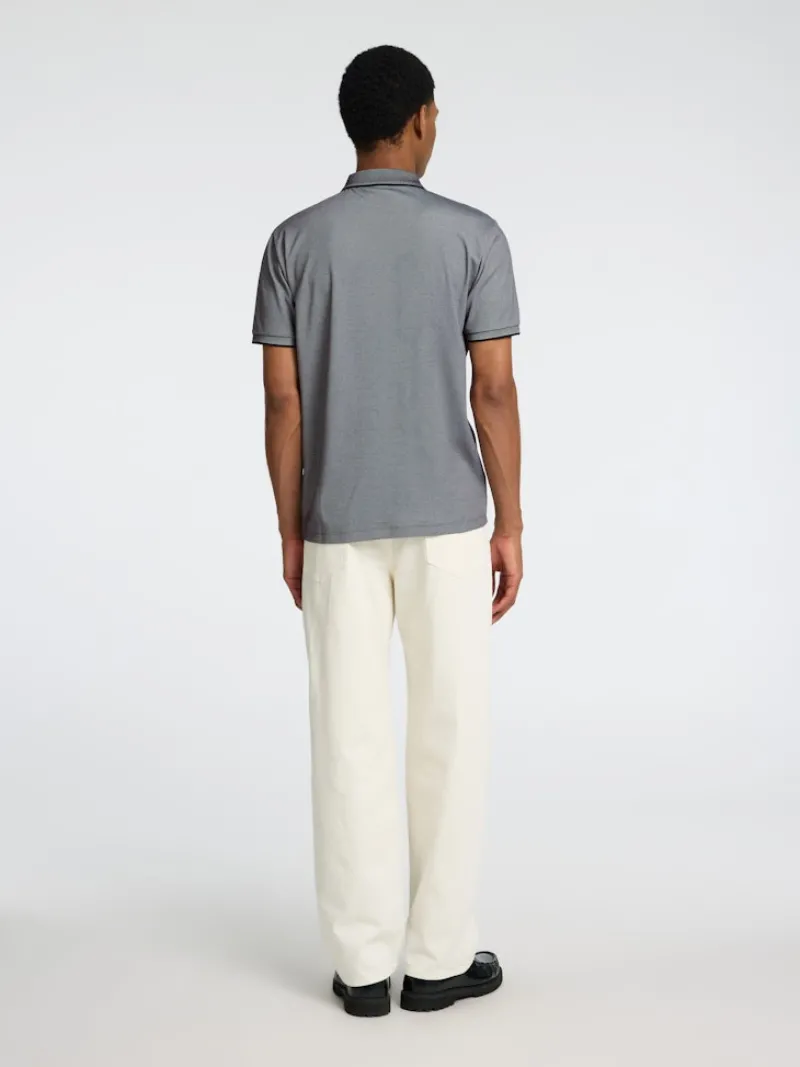 Selected Shirts*SLHFAVE SPORT ZIP SS POLO NOOS Medium Grey Melange