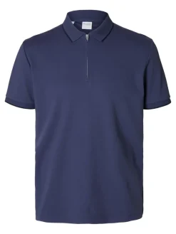 Selected Shirts*SLHFAVE SPORT ZIP SS POLO NOOS oceana