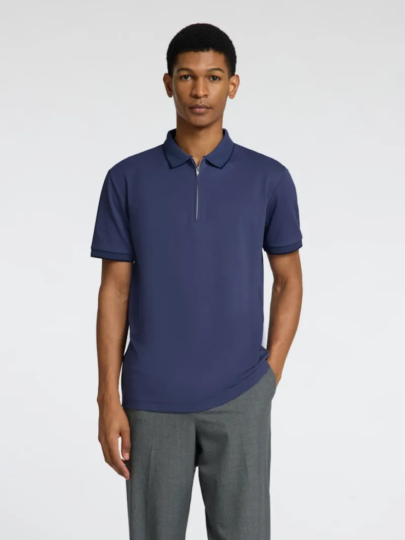 Selected Shirts*SLHFAVE SPORT ZIP SS POLO NOOS oceana