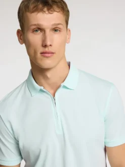 Selected Shirts*SLHFAVE ZIP SS POLO NOOS ice melt