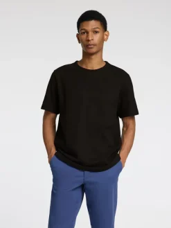 Selected Shirts*SLHJOSEPH PIQUE SS O-NECK TEE Black