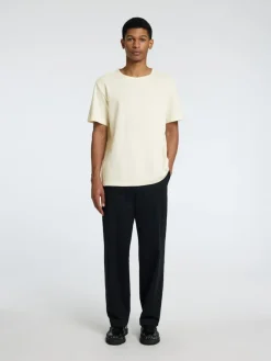 Selected Shirts*SLHJOSEPH PIQUE SS O-NECK TEE egret