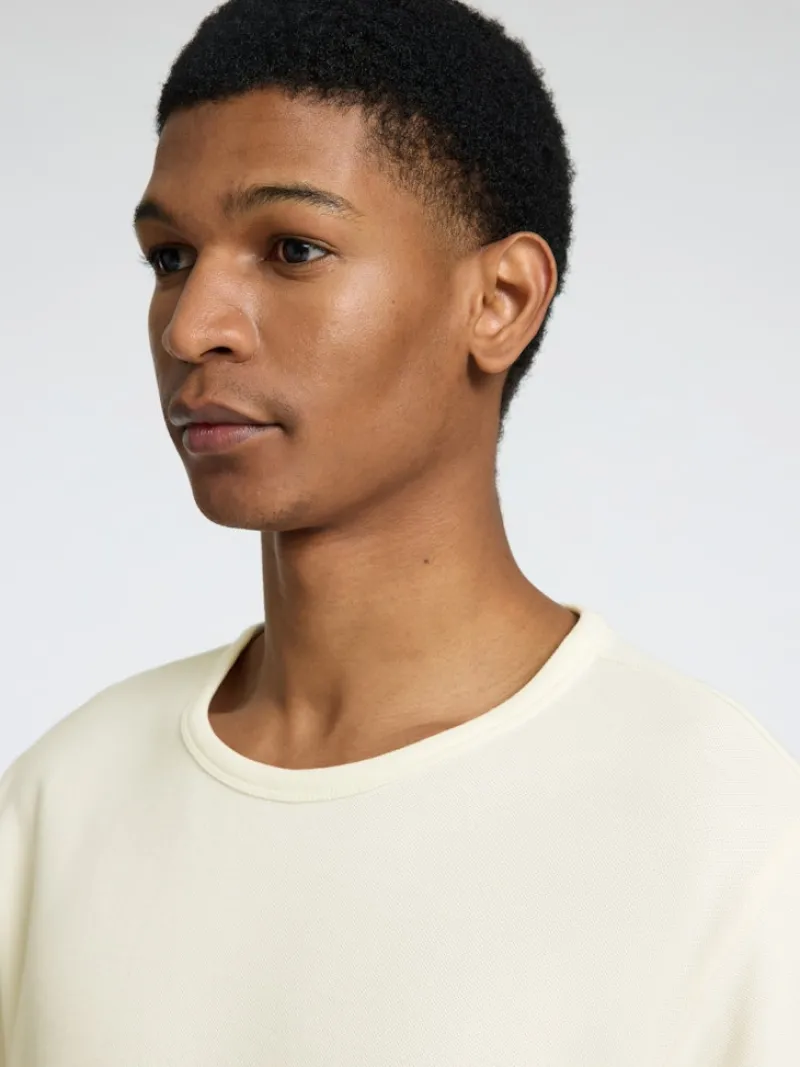 Selected Shirts*SLHJOSEPH PIQUE SS O-NECK TEE egret