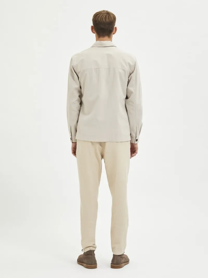 Selected Hemden*SLHLOOSEBLAS-LINEN OVERSHIRT LS W NOOS angora