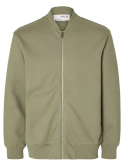 Selected Pullover & Sweatshirts*SLHMACK SWEAT BOMBER LS NOOS vetiver