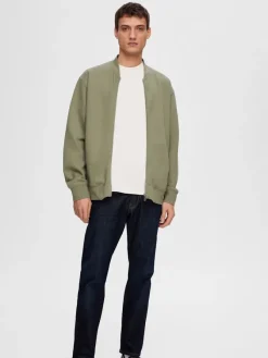 Selected Pullover & Sweatshirts*SLHMACK SWEAT BOMBER LS NOOS vetiver