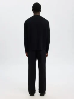 Selected Pullover & Sweatshirts*SLHMIKE LIGHT LS KNIT RELAXED MOCK NECK Black