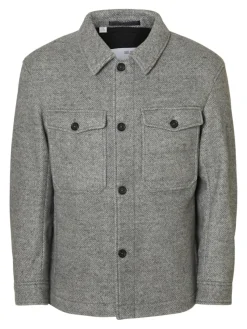 Selected Jacken*SLHMITCH WOOL BLEND SHACKET NOOS grey melange