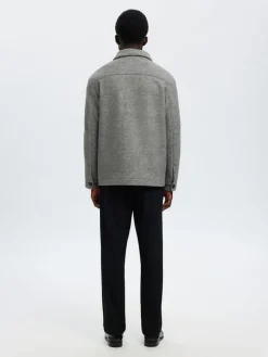 Selected Jacken*SLHMITCH WOOL BLEND SHACKET NOOS grey melange