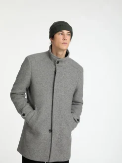 Selected Jacken*SLHNEW REUBEN COAT NOOS Light Grey Melange