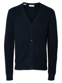 Selected Pullover & Sweatshirts*SLHRAI LS KNIT BUTTON CARDIGAN Sky Captain