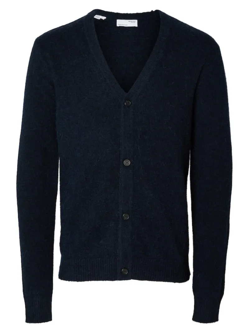 Selected Pullover & Sweatshirts*SLHRAI LS KNIT BUTTON CARDIGAN Sky Captain