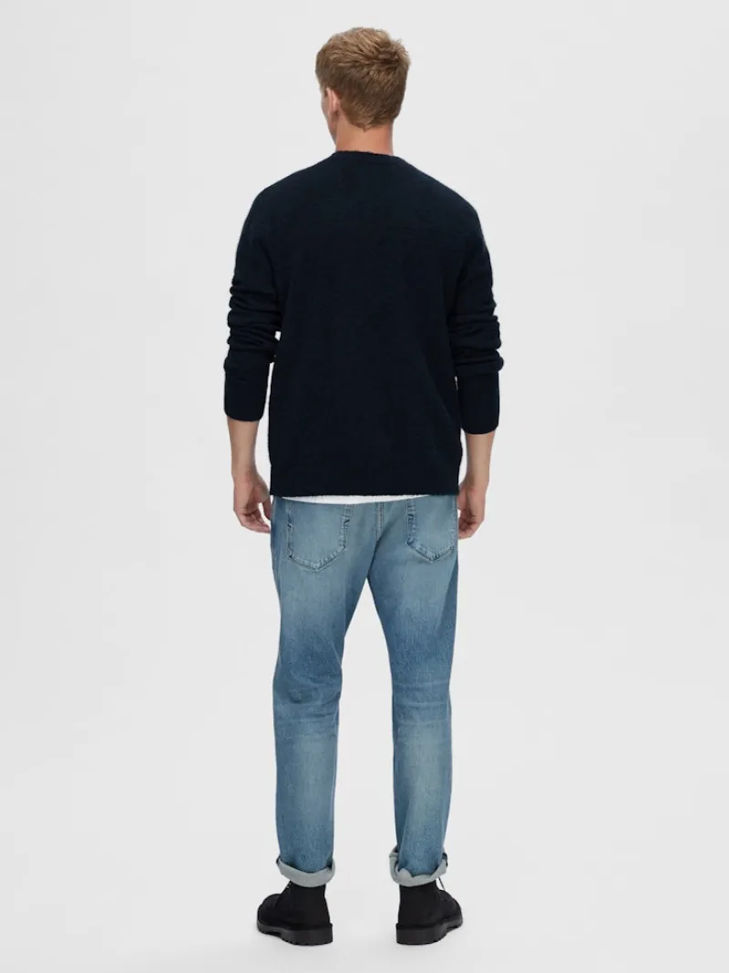 Selected Pullover & Sweatshirts*SLHRAI LS KNIT BUTTON CARDIGAN Sky Captain