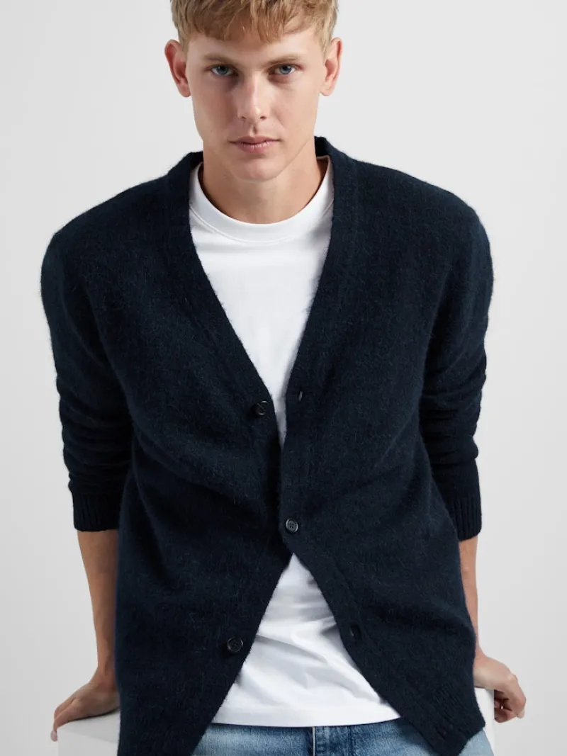 Selected Pullover & Sweatshirts*SLHRAI LS KNIT BUTTON CARDIGAN Sky Captain