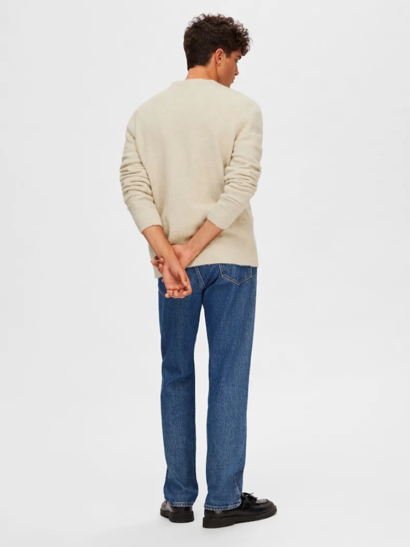 Selected Pullover & Sweatshirts*SLHRAI LS KNIT BUTTON CARDIGAN oatmeal