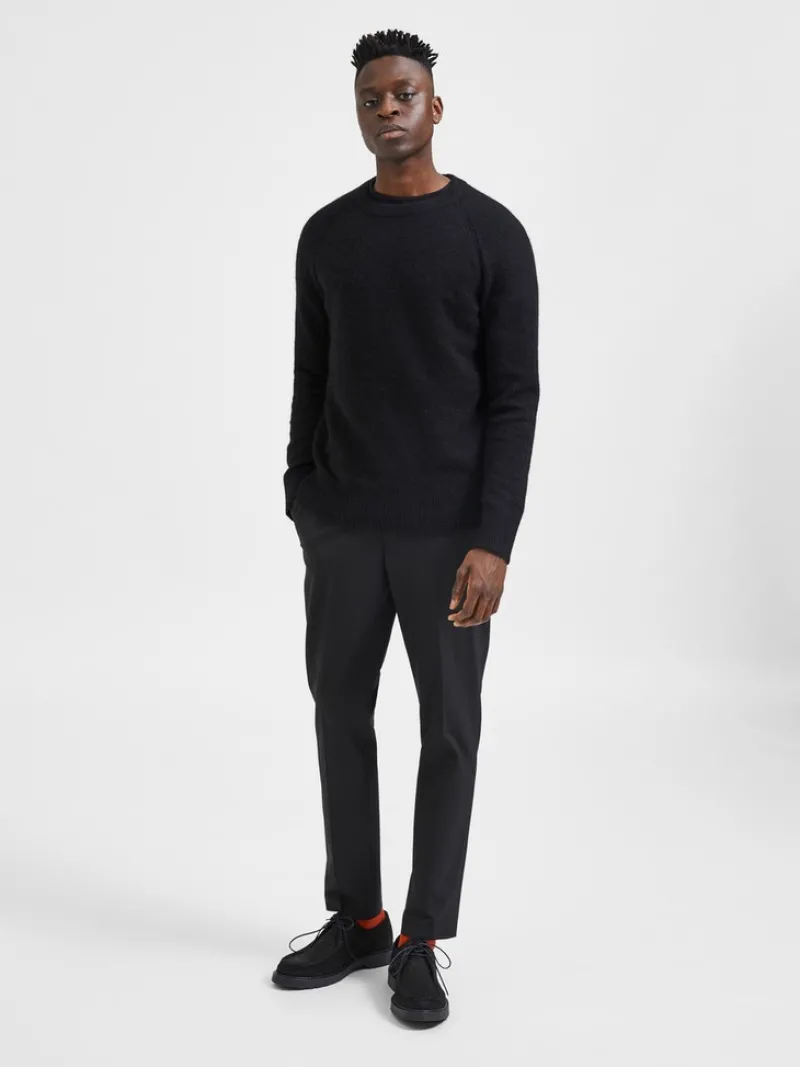 Selected Pullover & Sweatshirts*SLHRAI LS KNIT CREW NECK NOOS Black