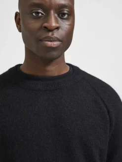 Selected Pullover & Sweatshirts*SLHRAI LS KNIT CREW NECK NOOS Black