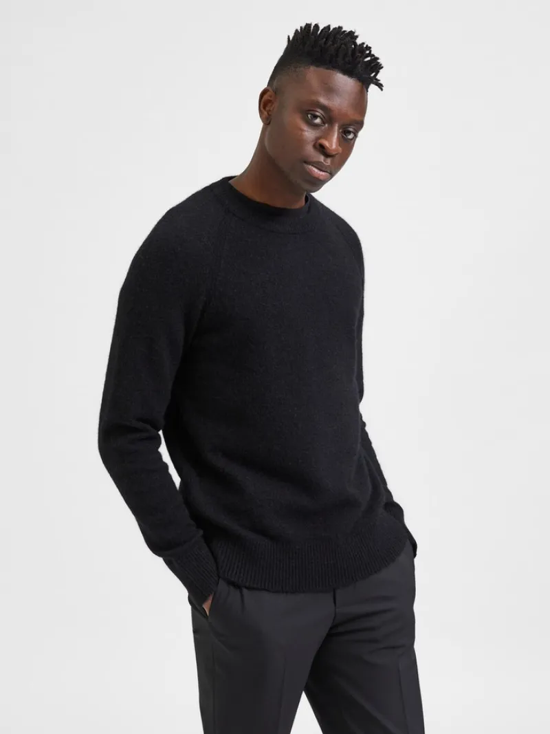 Selected Pullover & Sweatshirts*SLHRAI LS KNIT CREW NECK NOOS Black