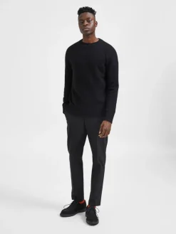 Selected Pullover & Sweatshirts*SLHRAI LS KNIT CREW NECK NOOS Black