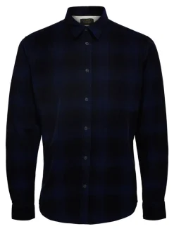 Selected Hemden*SLHREGADRIAN SHIRT LS AOP W dark blue