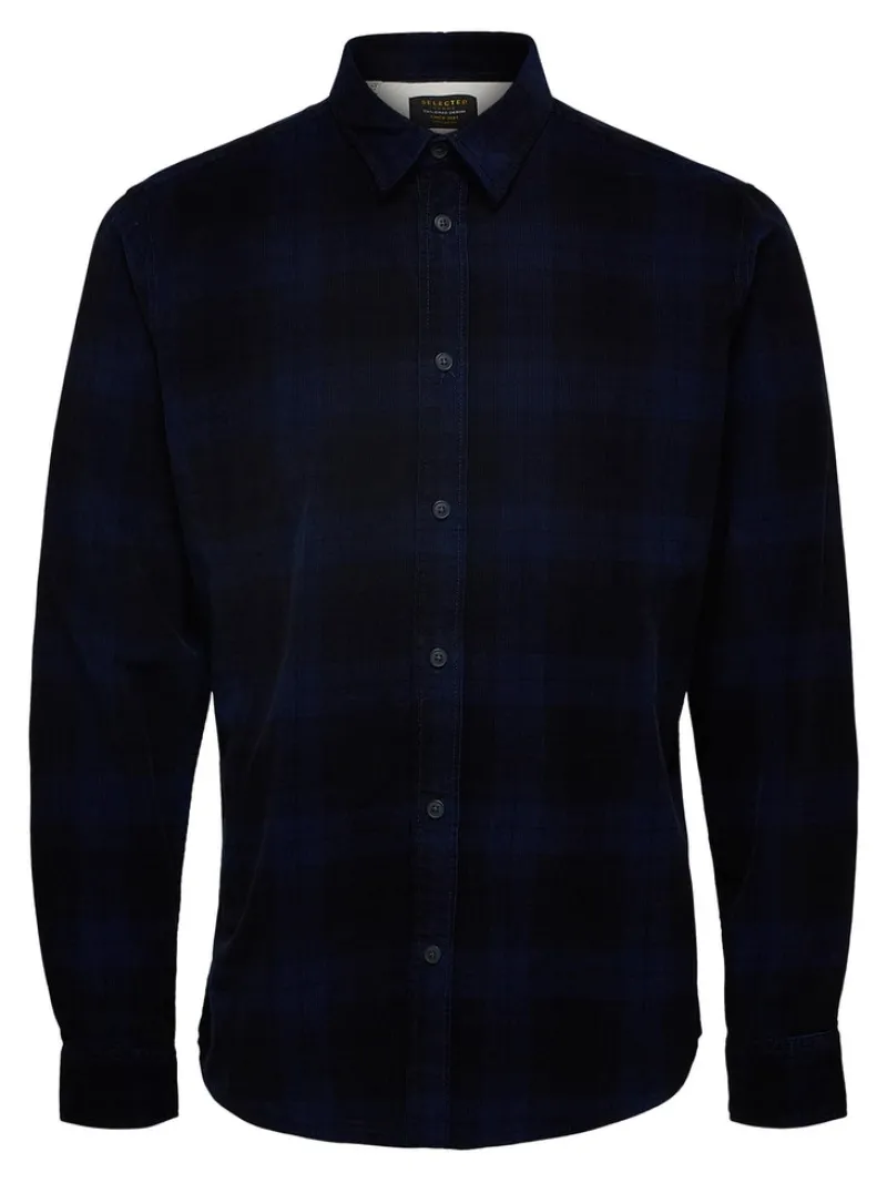 Selected Hemden*SLHREGADRIAN SHIRT LS AOP W dark blue