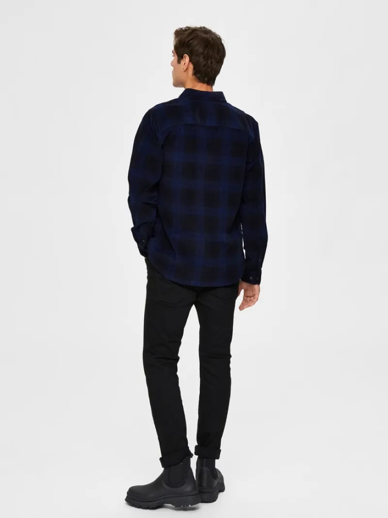 Selected Hemden*SLHREGADRIAN SHIRT LS AOP W dark blue