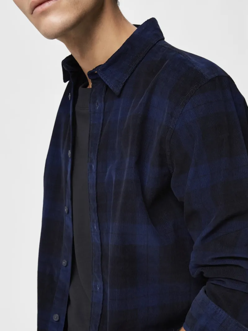 Selected Hemden*SLHREGADRIAN SHIRT LS AOP W dark blue